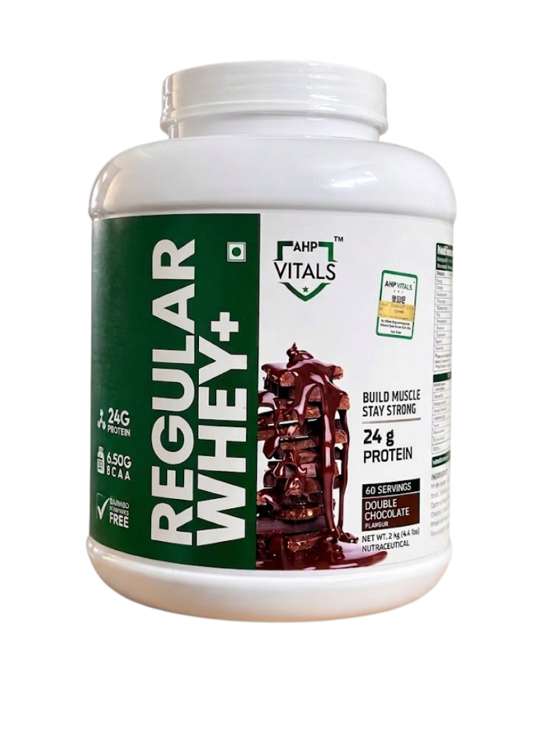 AHP Vitals Regular Whey+ 2kg Tub - Double Chocolate